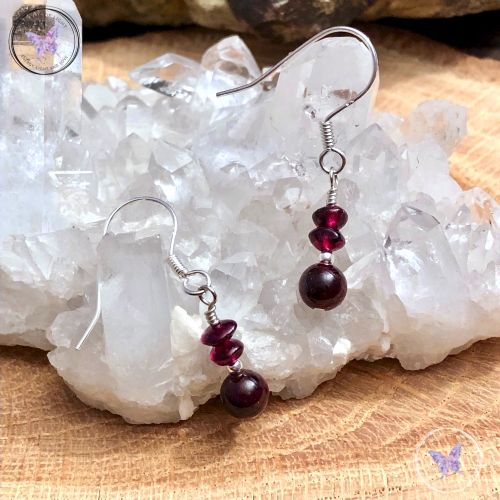 Garnet Bead Earrings